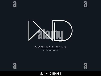 WD abstrakte Buchstaben Logo Monogramm Stock Vektor