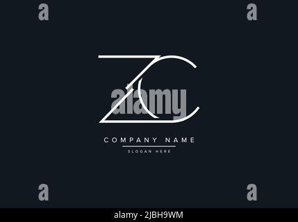 ZC abstrakte Buchstaben Logo Monogramm Stock Vektor