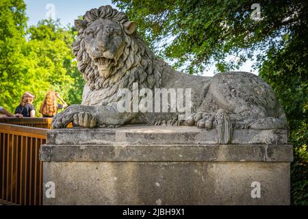 Die Schlösser von Laxenburg befinden sich in der Gemeinde Laxenburg in Niederösterreich im Schlosspark befindet sich das alte Schloss und die Franzensburg Stockfoto