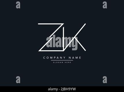 ZK abstrakte Buchstaben Logo Monogramm Stock Vektor