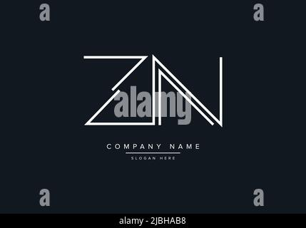 ZN abstrakte Buchstaben Logo Monogramm Stock Vektor