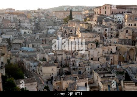 Die Stadt Mdera, in der Provinz Basilicata in Apulien, Italien, die die 2019 Europäische Kulturhauptstadt sein wird. Es ist einer der ältesten Conte Stockfoto