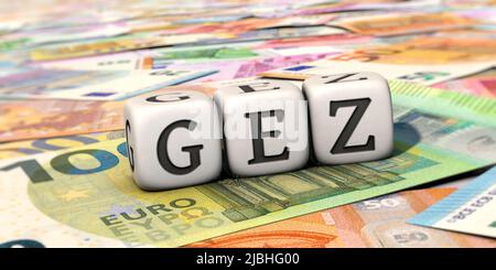 GEZ - Bezahlung für das öffentliche Fernsehen in Deutschland Stockfoto