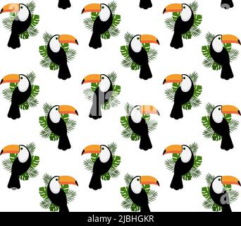 Vektor nahtloses Muster mit Tukan. Strukturdesign EPS 10 Stock Vektor