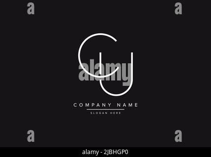 Anfängliche CU Alphabet Linie Art Logo Design des Vektors Stock Vektor