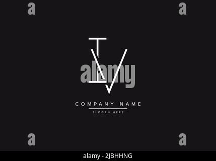 Initial IV Alphabet Linie Kunst Logo Design des Vektors Stock Vektor