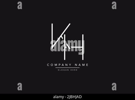 Initialen Buchstaben Buchstaben KH Monogramm Logo Stock Vektor