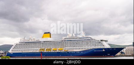 Belfast, Nordirland. 21/05/2022 - Spirit of Discovery, betrieben von Saga, dockte in Belfast an. Stockfoto