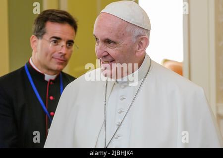 Dublin, Irland. 26/08/2018 - Papst Franziskus in den Aras an Uachtarain, Dublin, Republik Irland Stockfoto