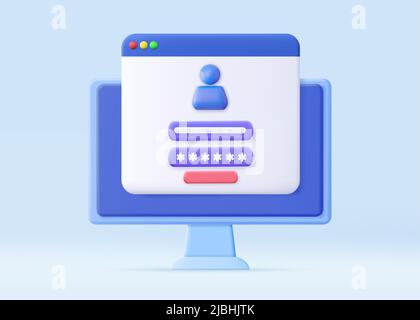 Computer- und Kontoanmeldung und Kennwort Stock Vektor