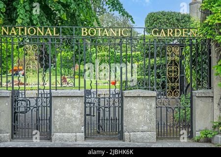 Der Eingang zum National Botanic Gardens in Glasnevin, Dublin, Irland. Stockfoto