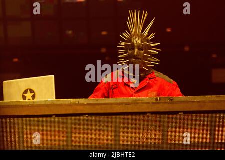 Moline, USA. 05.. Juni 2022. Craig '133' Jones von Slipknot während der Knotfest Roadshow am 5. Juni 2022 im Taxslayer Center in Moline, Illinois (Foto von Daniel DeSlover/Sipa USA) Quelle: SIPA USA/Alamy Live News Stockfoto