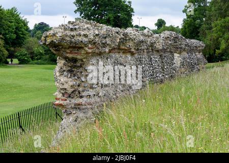 Die römische Architektur ist im Verulamium Park in St. Albans England erhalten geblieben Stockfoto