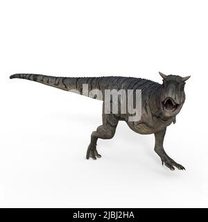 3D-Illustration eines isolierten Dinosauriers carnotaurus Stockfoto