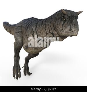 3D-Illustration eines isolierten Dinosauriers carnotaurus Stockfoto