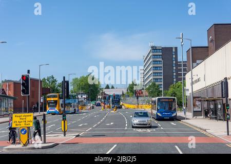 Wellington Road North (A6), Stockport, Greater Manchester, England, Großbritannien Stockfoto