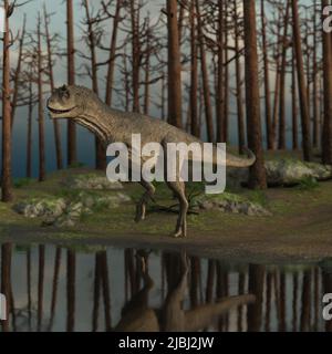 3D-Illustration eines Dinosauriers carnotaurus Stockfoto