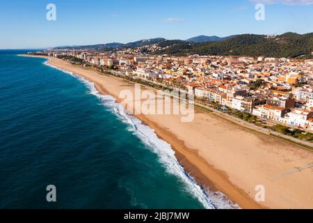 Luftaufnahme von Malgrat de Mar, Spanien Stockfoto