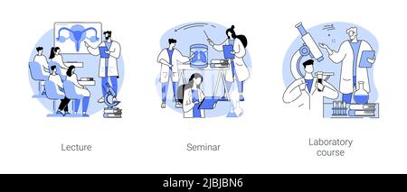 Medizinische College-Klassen isoliert Cartoon-Vektor-Illustrationen se Stock Vektor