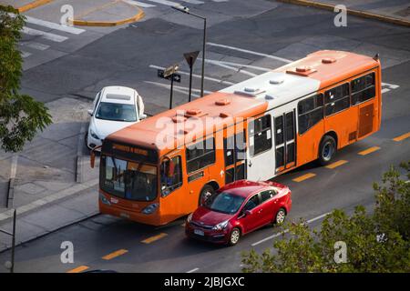 Transantiago Bus in Las Condes, Santiago, Chile Stockfoto