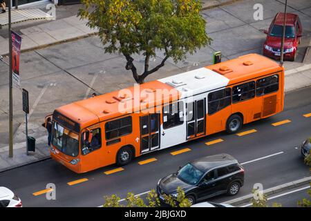 Transantiago Bus in Las Condes, Santiago, Chile Stockfoto