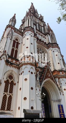 Blick auf die Kirche unserer Lieben Frau von Lourdes in Trichy, Tamil Nadu, Indien Stockfoto