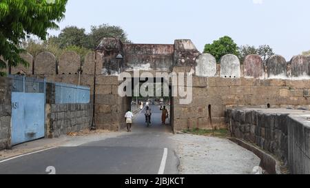 Haupteingang des Vellore Fort, Vellore, Tamilnadu, Indien. Stockfoto