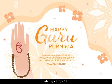 Guru Purnima von Indian Festival Template Social Media flache Cartoon Hintergrund Illustration Stock Vektor