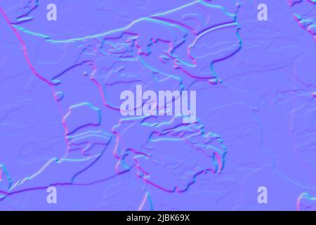 Illustration.Bump map Textur für 3D Material, für Rendering, Shader erstellen. Stockfoto