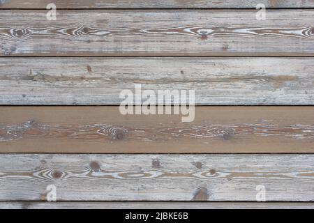Holzboden mit schöner Textur. Struktur von Holzbrettern, Draufsicht, Nahaufnahme Stockfoto