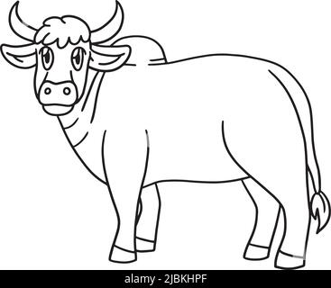 OX Coloring Page isoliert für Kinder Stock Vektor