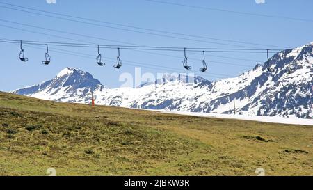 Baqueira Beret, Aran Valley, in den katalanischen Pyrenäen, Lleida, Katalonien, Spanien, Europa Stockfoto