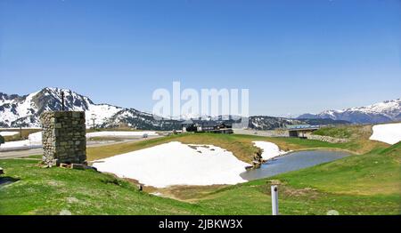 Baqueira Beret, Aran Valley, in den katalanischen Pyrenäen, Lleida, Katalonien, Spanien, Europa Stockfoto