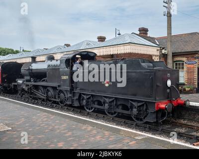 S&DJR Klasse 7F 2-8-0 Schwergutlok 53809 auf der North Norfolk Railway Stockfoto