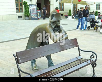 Skulptur eines Napoleon-Soldaten in Bratislava, Slowakei, Europa Stockfoto