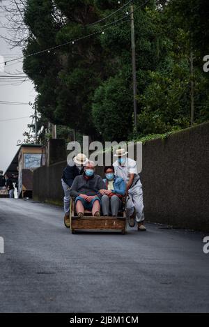 Rodelbahn Monte, Funchal Stockfoto