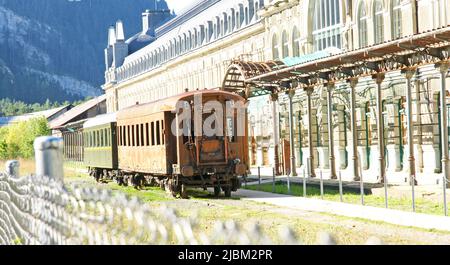 Alte Canfranc Station, Huesca, Aragon, Spanien, Europa Stockfoto