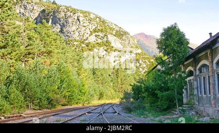 Alte Canfranc Station, Huesca, Aragon, Spanien, Europa Stockfoto