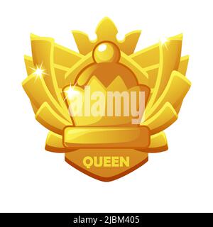 Queen-Symbol. Chess award Symbol für Schachstrategie Brettspiel. Stock Vektor