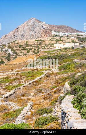 Folegandros, wunderschöne griechische Insel in der Ägäis. Griechenland Stockfoto