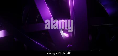 Kreative luxuriöse glänzend Metallic Violet abstrakten Hintergrund 3D Rendering Stockfoto