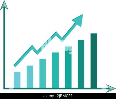 Illustration der wachsenden Grafik erhöhen Markt-und Business-Grafik. Auf weißem Hintergrund Stock Vektor