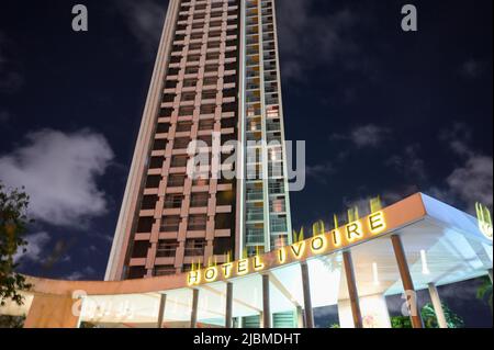 ELFENBEINKÜSTE, Abidjan, Hotel Ivoire, heute 1962 bis 1970 erbaut Sofitel / ELFENBEINKUESTE, Abidjan, Hotel Ivoire, 1962 bis 1970 gebaut von den israelischen Architekten Heinz Fenchel und Thomas Leitersdorf, heute Sofitel Stockfoto