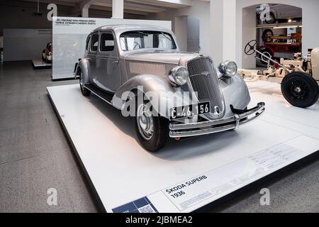 Oldtimer im SKODA Auto Museum Stockfoto