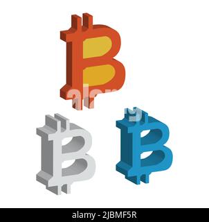 Bit-Münze-Symbol. Business-Symbol. Auf weißem Hintergrund Stock Vektor