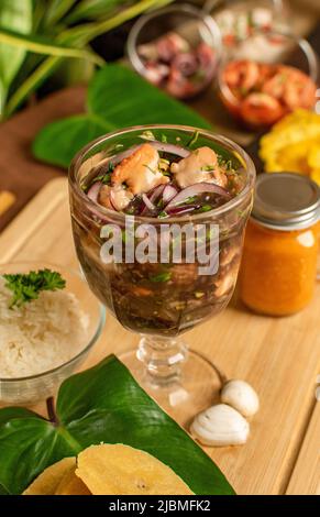 Exotische Piangua Ceviche Meeresfrüchte aus Costa Rica Stockfoto