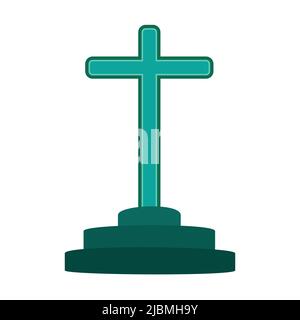 Symbol eines Kirchenkreuzes. Christentum religiöses Symbol. Auf weißem Hintergrund Stock Vektor