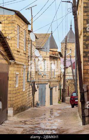 Mahallas in Derbent, alte Straßen des historischen Zentrums der Stadt, Dagestan Stockfoto