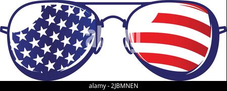 American Flag Sonnenbrille Vektorgrafik Stock Vektor