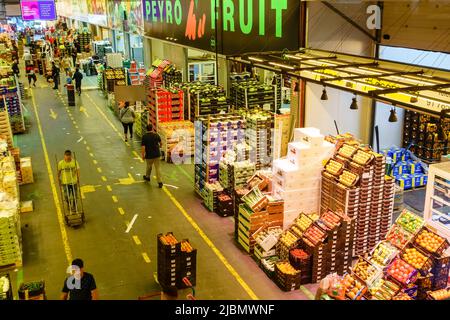 Mercamadrid, Madrid, Spanien - 7. Juni 2022: Zentraler Obst- und Gemüsemarkt der Stadt Madrid in Spanien. Stockfoto